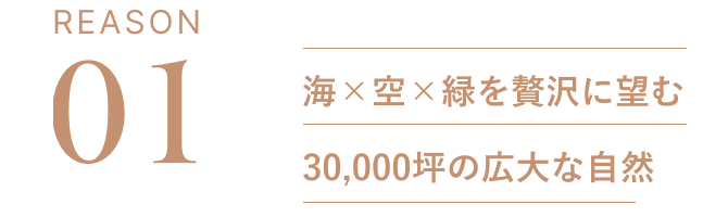 REASON01:海✕空✕緑を贅沢に望む8,000坪の広大な自然